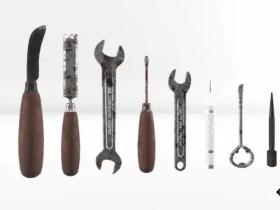 Rusty Tools Low-poly 3D model
