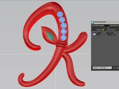 K letter pendant 3D print model buy