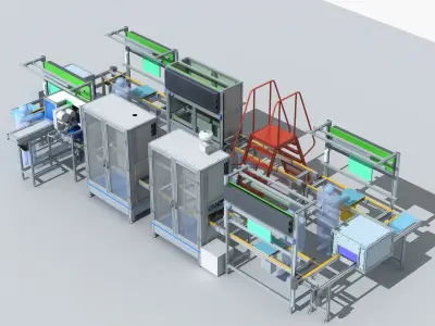 Industrial Equipment 9 - Flow Production Line 3D model