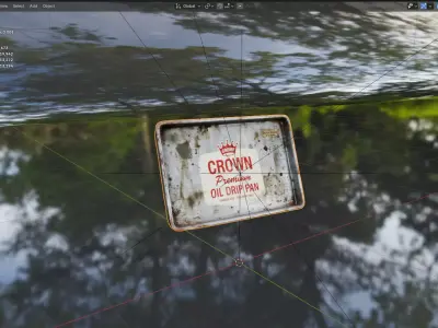 Vintage Rusty Oil Drip Pan Low-poly 3D model