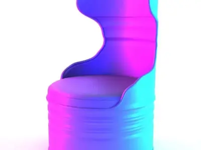  Carbon  Oil Drum Industrial Barrel Lounge Chair toy 3D print model
