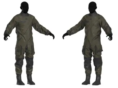 R7 WATERPROOF RESCUE DRYSUIT Low-poly 3D model