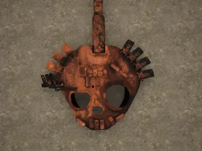 Burned Russian T90 Tank Turret debris Low-poly 3D model