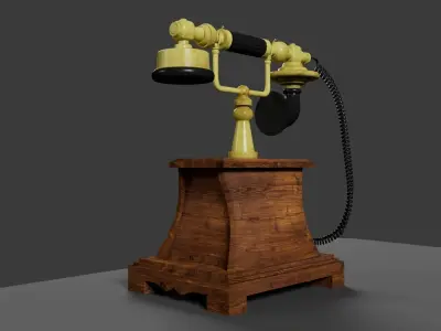 vintage old telephone Low-poly 3D model