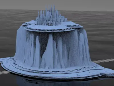 Sci fi City Dome island 2 3D model