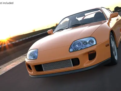Street Race Coupe Car Orange Simplified 3D model