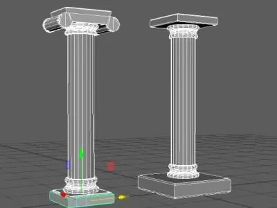 Low 3D column  Low-poly 3D model