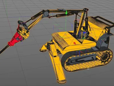 jack-hammer excavator 3D model