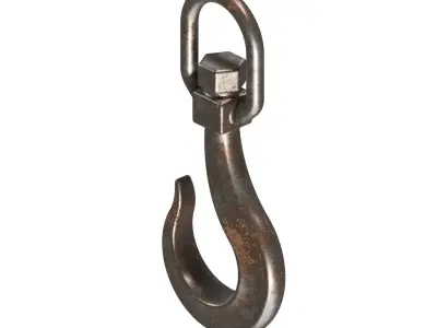 Rusty Industrial Crane Hook 3D model