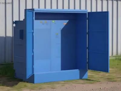 Pad-Mounted Three-Phase Utility Transformer Simplified 3D model