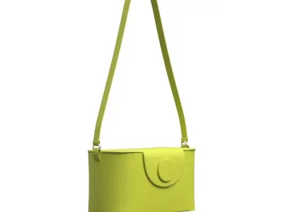 Yellow Leather Camera Bag 3D model