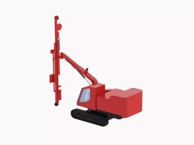 Drill Rig Construction DX780 Simplified Low-poly 3D model