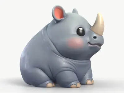 Rhinoceros Toy 1 3D model