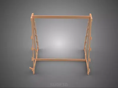 SHOP UTILITY STAND WOOD FRAME DISPLAY RACK STORAGE ARM SHELVING 3D model