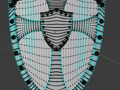 Cross Shield High-poly 3D model