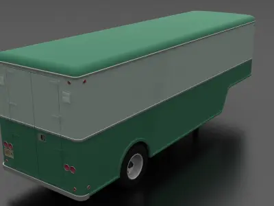 American 50s-60s style Furniture Van Trailer Low-poly 3D model