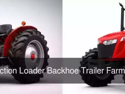 19 Tractor Collection Loader Backhoe Trailer Farm Set 3D Model Pack