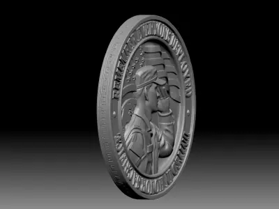 military-themed challenge coin 3D print model