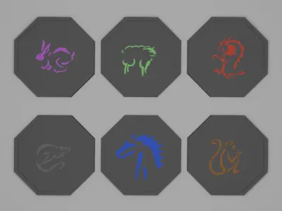 Jackie chan adventures 12 Talismans  Low-poly 3D model