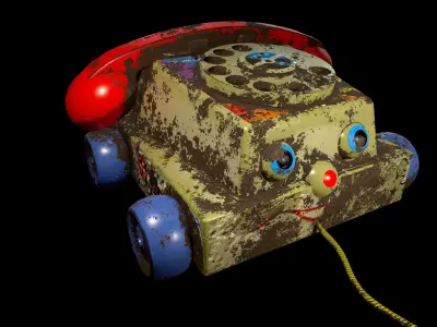 Toy Phone Fisher Chatter Low-poly 3D model