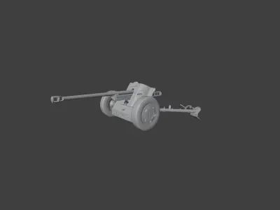 Pak 38 ww2 german cannon 3D model