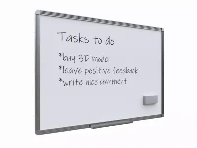 Magnetic dry erase white board 3D model