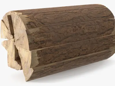 Survival Match Igniting Wood Curl and Timber 3D model