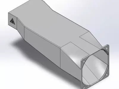 Tesla long narrow duct for 60x60xXX fan 3D print model - v2 3D print model