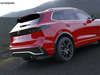 Volkswagen Tiguan 2024 Red Simplified 3D model