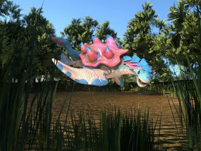 Turtle Dragon Low-poly 3D model