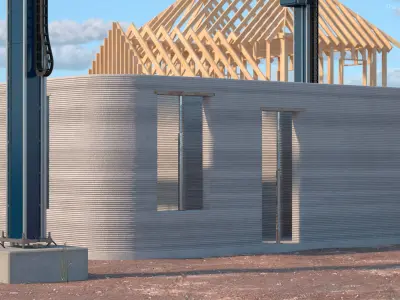 Building Module with Construction Printer 3D model