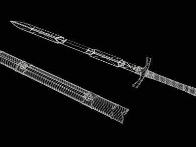 Incursion - Inquisitor Longsword Low-poly 3D model