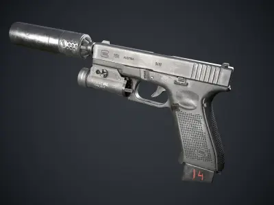 Glock 19X Low-poly 3D model purchase