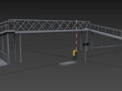 Raiload Crossing Kit Low-poly 3D model