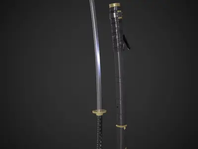 Scorpion Katana  Mortal Kombat Low-poly 3D model