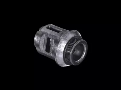 Muzzle brake industrial part technical design cad 3D model