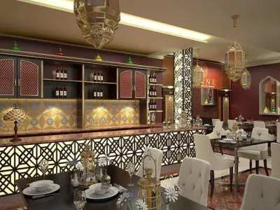 Morrocan Restaurant with VIP Room 3D model