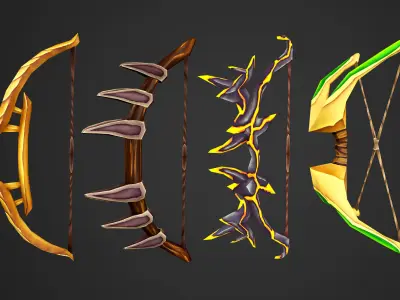 Stylized Weapons Collection Low-poly 3D model