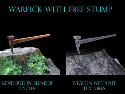 medieval warpick Low-poly 3D model