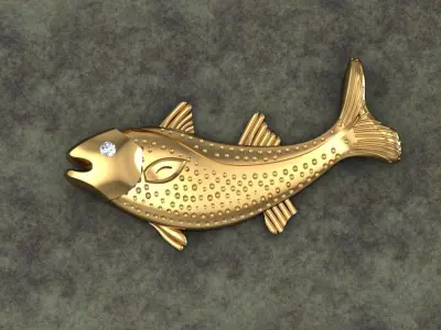 FISH stl sockeye salmon cookie cutter 3D model