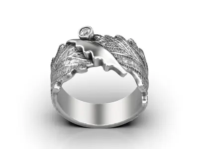 Leaf Ring 3D print model