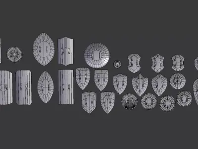 Shield Models Assetpack Hand Painted Low-poly 3D model