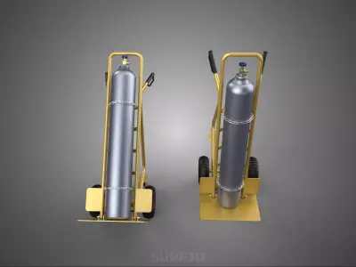 GAS BOTTLE CYLINDER TANK SET HAND TRUCK TROLLEY CART HANDTRUCK 4 3D model