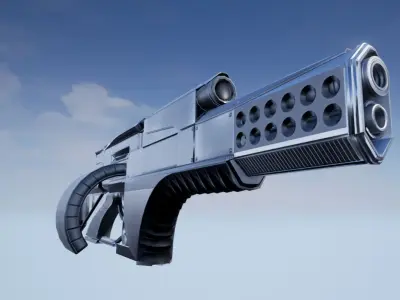 Futuristic Weapon Concept Low Poly Version Low-poly 3D model