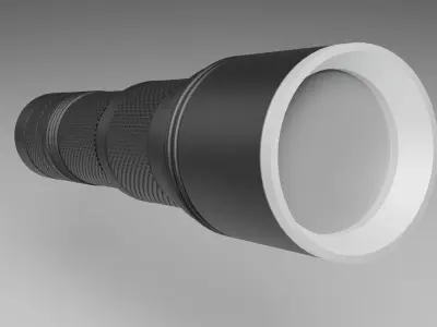 Flashlight metallic PBR Low-poly 3D model