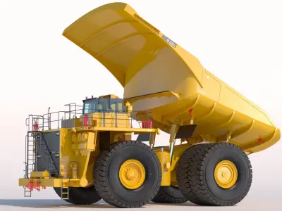 Rigid Dump Truck Komatsu 930E PBR 3D model