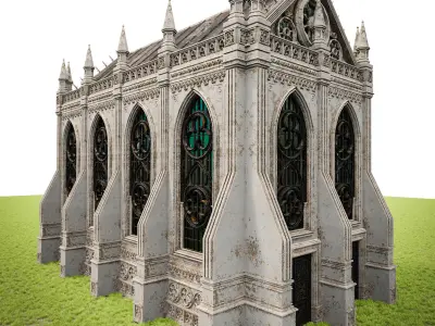 GOTHIC CASTLE BUILDING 8 Low-poly 3D model