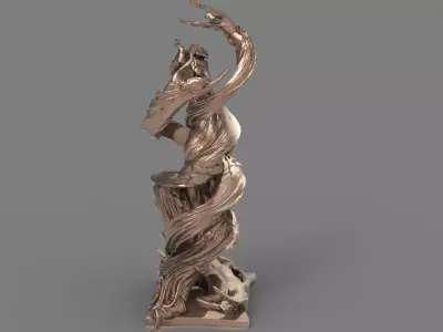 Siren Dance sculpture 1 3D model