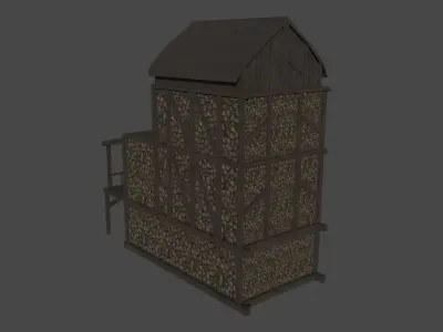 Medieval House Free low-poly 3D model buy