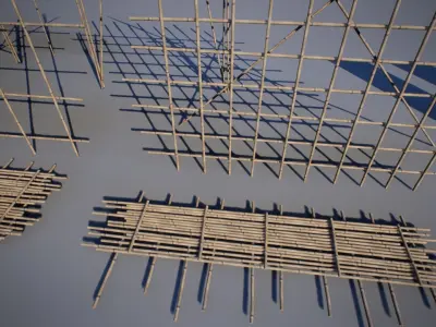 Bamboo Scaffolding Low-poly 3D model